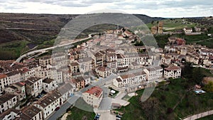 Aerial view of Sepulveda, an old medieval town in Segovia province, Spain.