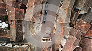 Aerial view of Sepulveda, an old medieval town in Segovia province, Spain.