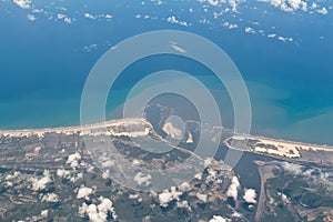 Aerial view of Sergipe and Bahia border in Brazil photo