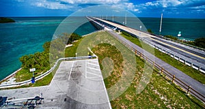 Aerial view of Seven Miles Bridge along Overseas Highway, Florid