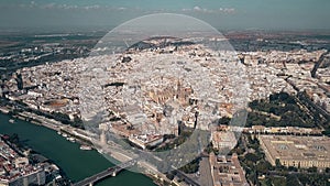 Aerial shot of Seville, Spain photo