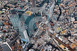 Aerial view of Shibuya, Tokyo, Japan