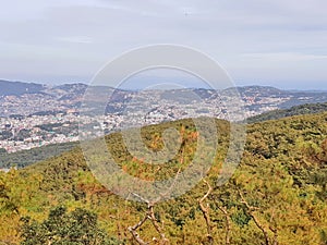 Aerial view of Shillong town from Shillong Peak