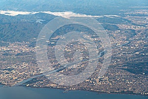 Aerial view of Kanagawa Prefecture, Japan photo