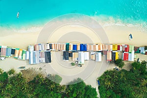 Aerial view of shopping center at the tropical beach in Punta Cana, Dominican Republic