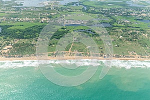 Aerial view of the shores of Cotonou, Benin