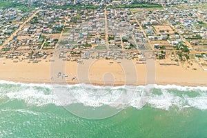 Aerial view of the shores of Cotonou, Benin