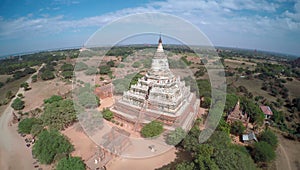 Aerial view on Shwesandaw Pagoda in Bagan