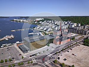Aerial view of Sibelius Hall in Lahti, Finland.