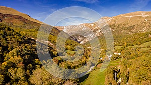 Aerial view of Sibillini mountains in Autumn photo