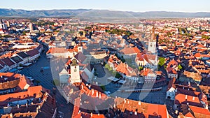 Aerial view of Sibiu, Transylvania, Romania