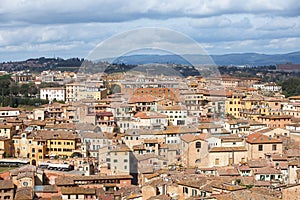 Aerial view of Siena, a medieval town in Tuscany, Italy