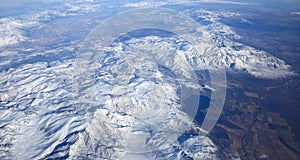 Aerial view of the Sierra Nevada mountains