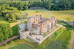Aerial view of Siewierz Castle, Poland