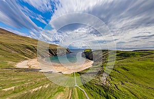 Aerial view of the Silver Strand in County Donegal - Ireland