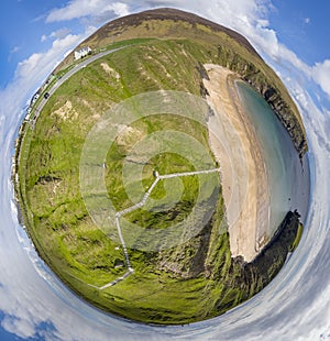 Aerial view of the Silver Strand in County Donegal - Ireland