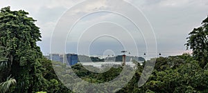 Aerial view of Singapore city from Mount Faber hill top