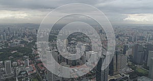 Aerial view of Singapore during cloudy day