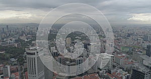 Aerial view of Singapore during cloudy day