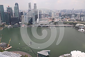 Aerial view of Singapore from Skypark observation deck atop Marina Bay Sands - Singapore skyline - Singapore tourism