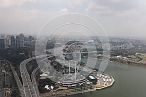 Aerial view of Singapore from Skypark observation deck atop Marina Bay Sands - Singapore skyline - Singapore tourism