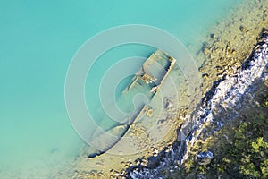 An aerial view of the sinking German ship Fritz photo