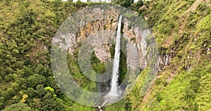 Aerial view of Sipiso Piso Falls. Sumatra, Indonesia.