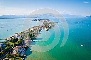 Aerial view on Sirmione city