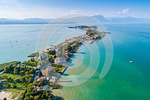 Aerial view on Sirmione city