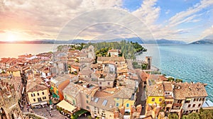 Aerial view on Sirmione, Italy