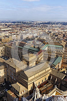 Aerial view on Sistine Chapel from Saint Peter's basilica