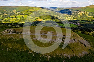 Aerial view of an old ironage hillfort site photo