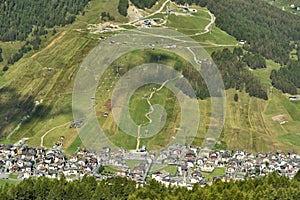 Aerial view of the ski resort of Livigno