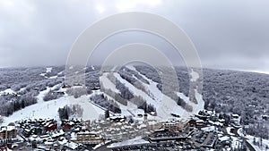 Aerial view of the ski resort town in Stratton, Vermont