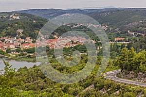 Aerial view of Skradin town, Croat
