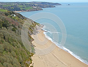 Aerial view of Slapton beach in Devon