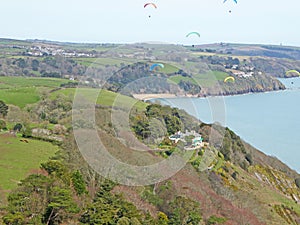 Aerial view of Slapton beach in Devon photo