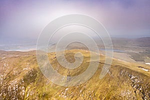 Aerial view of Slieve Tooey by Ardara in County Donegal - Ireland