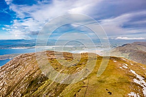 Aerial view of Slieve Tooey by Ardara in County Donegal - Ireland