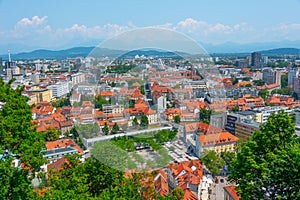 Aerial view of the Slovenian capital Ljubljana