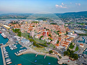 Aerial view of Slovenian town Koper