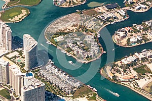Aerial view of the SLS Residences inside the SLS Harbor