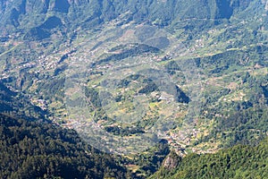 Aerial view on small city in Madeira island photo