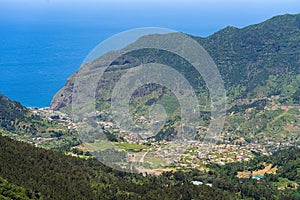 Aerial view on small city Sao Vicente photo