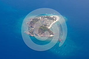 Aerial view of small island, Philippines