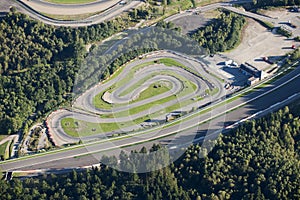Aerial view : small karting racetrack
