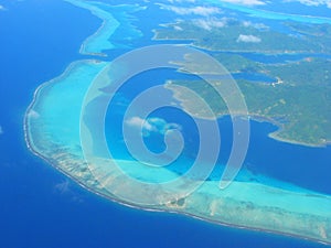 Aerial view on small lagoon, French Polynesia