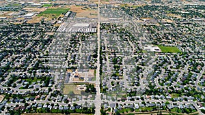 Aerial view of a small town in Idaho