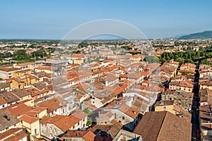 Aerial view of small town Pietrasanta in Versilia, Tuscany, Italy photo