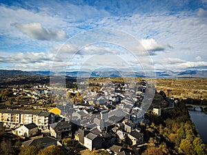 Aerial view of Puebla de Sanabria in Spain photo